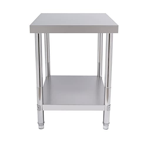 FUNYSF Encimeras de catering de acero inoxidable para cocina, encimeras de preparación de alimentos, barra de altura ajustable, encimeras comerciales para preparación (76 x 60 x 80 cm)