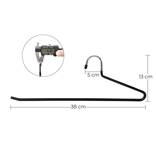 SONGMICS Hosenbügel, 20er Set, Kleiderbügel Hosen, offenes Ende, multifunktional, rutschfest, platzsparend, Länge 38 cm, schwarz CRI004-20 – Ansicht 5