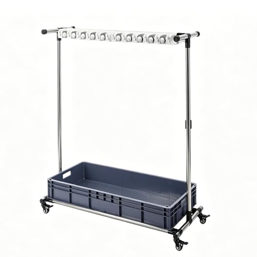 Móvil Soporte Escobas Mop Broom Holder,Colgador Para Fregonas Y Carro De Limpieza,Fregona Estante De Drenaje,carro De Limpieza Profesional,para Restaurante,Cocina,Garaje(68x39x110cm(27x15x43in))