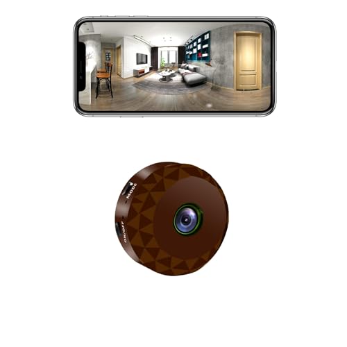 qoiq Mini Camara Espia Oculta 1080P HD WiFi Camaras de Vigilancia sin Cables Camara Seguridad Vigilancia Cámara Espía para Ver En El Movil Interior Spy CAM con Detección de Movimiento (Dark Brown)