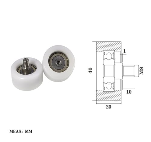 Roue de guidage filetée en nylon et POM BS63840, la haute résistance à l'usure - 2