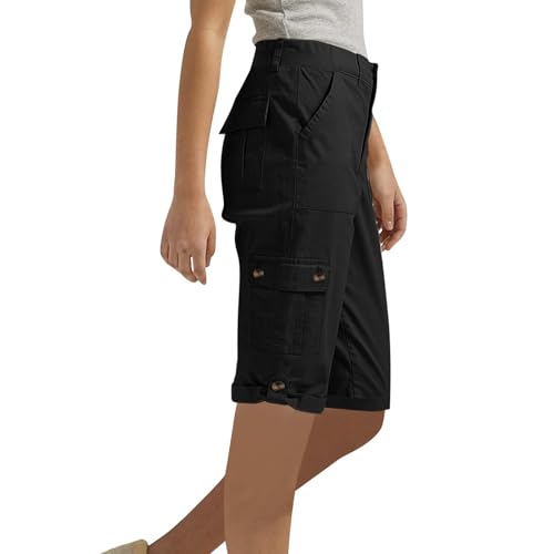 Womens Capris with Pockets Stretch Lightweight Casual Cargo Pants Rolled Summer Cropped Trousers Outdoor Clothes4