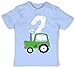 2. Geburtstag - Traktor Geburtstag 2-6/12 Monate - Babyblau - 6-12 Monate Junge - BZ02 - Baby Shirt für Mädchen und Jungen