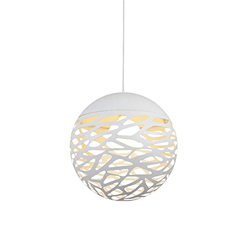 Lampe suspendue pour îlot de cuisine en métal blanc, fini les zones d'ombre avec ce cercle rond
