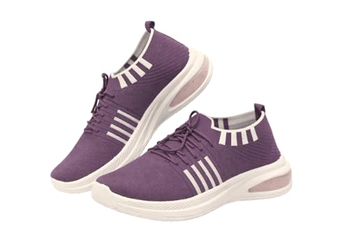 Image of Women's Lace-Up Walking Shoes | Lightweight Breathable Mesh Sneakers | Cushioned Sole Casual Shoes Travel