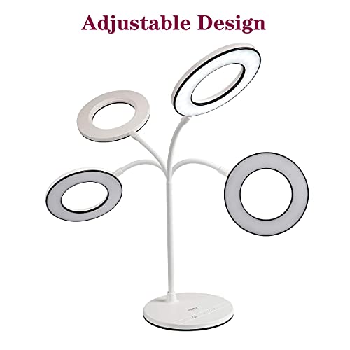 Miady Schreibtischlampe LED Dimmbare Tischlampe,3 Farb und 4 Helligkeitsstufen,Augenfreundliche Bürolampe mit Adapter… – Bild 6