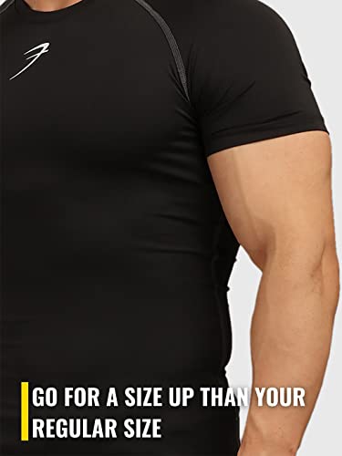 Image of FUAARK Men's Half Sleeve Compression T-Shirt - Athletic Base Layer for Fitness