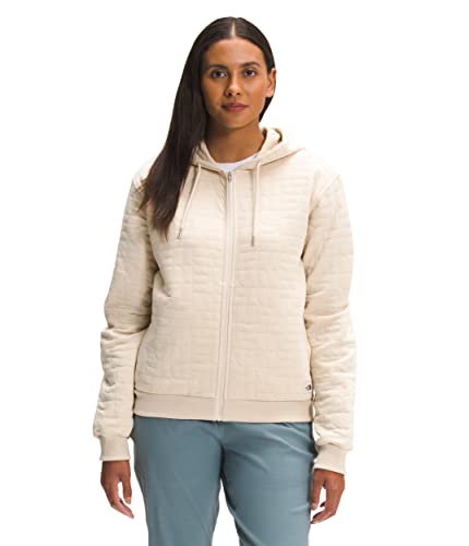 The North Face Women's Longs Peak Quilted Full Zip Hoodie, Gardenia White Heather, Medium