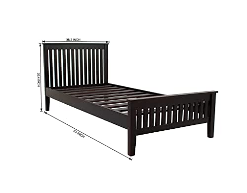 Image of Wudniture Solid Sheesham Wood Single Bed I Sheesham Wood Single Size Bed-Black