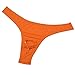 JEsilunmaMY Mens Ice Silk Underwear Low Waist Open Pouch Sexy Panties Thong Transparent Breathable Underpants Swimsuit (Orange,One Size)