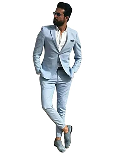 Costume homme mariage ensemble chic deux boutons revers cranté