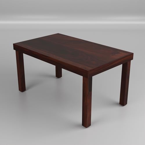 Image of Solid Sheesham Wood 6 Seater Dining Table Set with Cushioned Chairs for Dining Room | Living Room | Home & Office | Hotels Restaurant & Cafe (6 Seater, Walnut Finish)