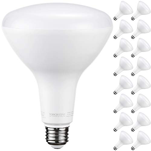TORCHSTAR 16-Pack BR40 LED Light Bulbs, 17W=100W, 1400lm, Dimmable, E26 Base, Indoor Flood Light for Cans, Recessed Kit, UL & Energy Star Listed, 3000K Warm White