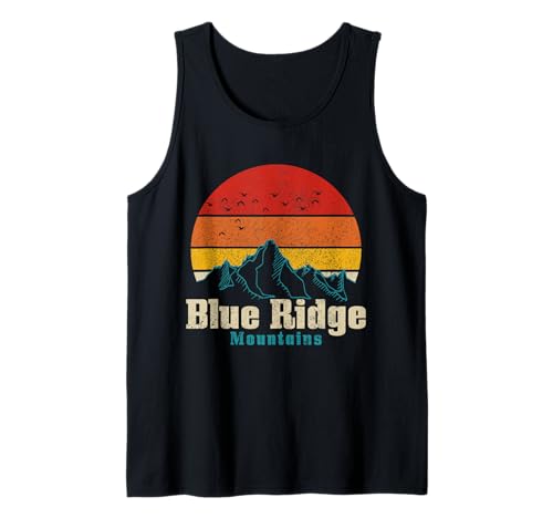 Blue Ridge Mountains Vintage Retro Senderismo Senderista Camiseta sin Mangas