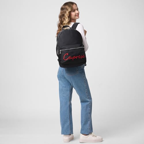 Image of Caprese Venus 19L Laptop Backpack Large | Stylish Color Block Bag with Signature Logo | 2 Compartments with Trolley Sleeve | Spacious Adjustable Strap Travel Backpack for Women