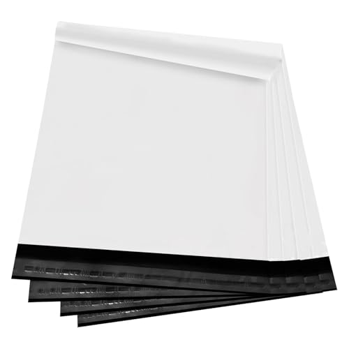 Image of 50 Pack Poly Mailers 19x24 - White Poly Mailers with Strong Adhesive Seal, Large Mailing Bags for Jackets, Blankets, and Online Store Shipping