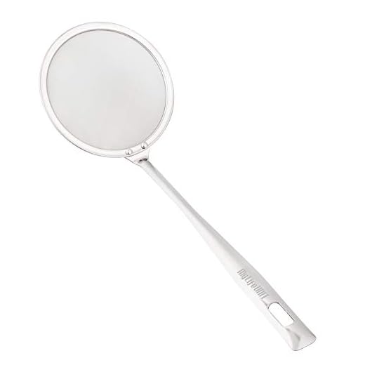 MyLifeUNIT Japanese Hot Pot Skimmer, Stainless Steel Mesh Food Strainer Foam and Grease Fishing Spoon