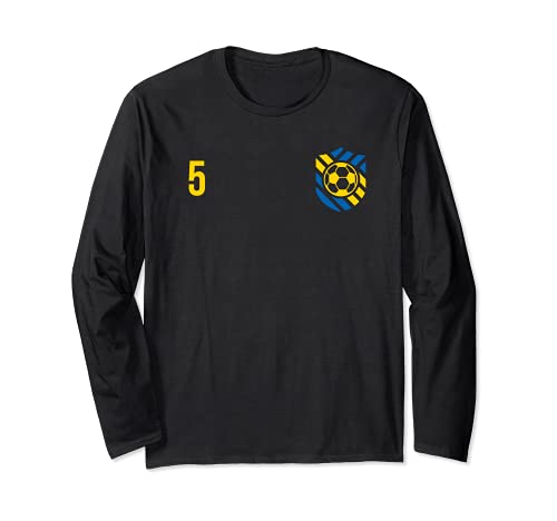 Flag Sweden Long Sleeve T-Shirt, Black
