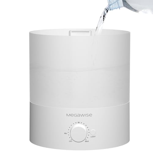 Image of Megawise Cool Mist Humidifiers for Bedroom, 2L Tank Ultra-Quiet Humidifier for Large Room, 40H Runtime with 7 Color Ambient Light, Auto Shut-Off Protection