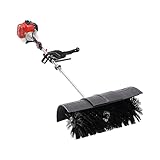 VPABES 52cc 2-Cycle Power Push Broom Gas Powered, Outdoor Handheld Walk Behind Push Sweeper Brush Brooms, Driveway Cleaning Tools for Dirt Leaves Snow Turf Cleaning Lawn Care, Heavy Duty