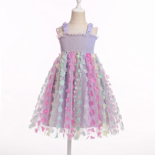 IBTOM CASTLE Toddler Girls Butterfly Dress with Wing Spaghetti Straps Smocked Gradient Tulle Tutu Princess Birthday Sundress2