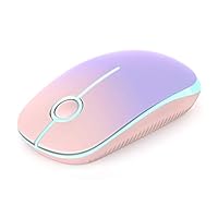 Unipows Wireless Mouse - 2.4G Slim Portable Computer Mouse with Nano Receiver, Less Noise Mobile Optical Mice for Notebook, PC, Laptop, Computer, Mac (Gradient Pink to Purple)