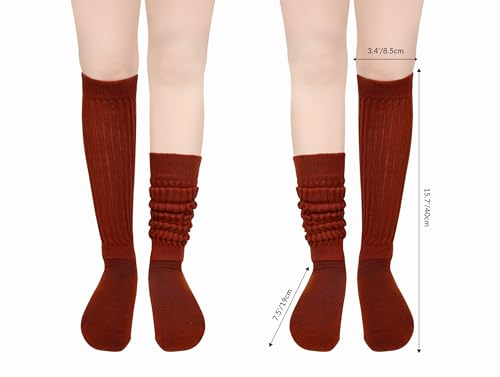 Image of Violet Mist women slouch socks thick colored knee high scrunch socks long stacked sock boot 80s 90s Novetly