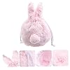 Holibanna Plüsch Kordelzugbeutel Mit Kaninchenohren Rosa Flauschige Make up Tasche Leichter Kosmetikbeutel Für Alltag Und Reisen #3