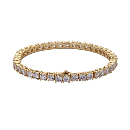 Bracelet de tennis de luxe plaqué or 18K haute finition