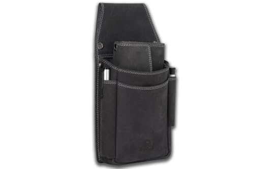 Woodland® Robustes Profi Kellnerbörsen-Holster aus Naturbelassenem Büffelleder Anthrazit – Ansicht 3