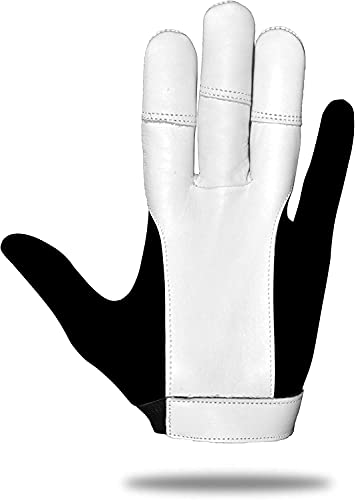 UNIVERSE ARCHERY Leather Archery Glove | Handmade Shooting Hunting Three Finger Gloves | Recurve Bow Archery Cow Hide Leather Gloves | Excellent Fitting - Thumbnail 2