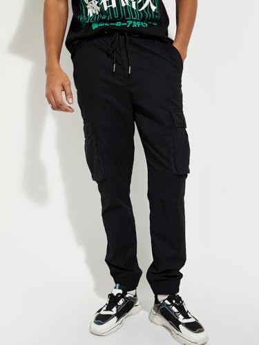 Image of Max Men Mid Rise URB N Solid Cargo Joggers
