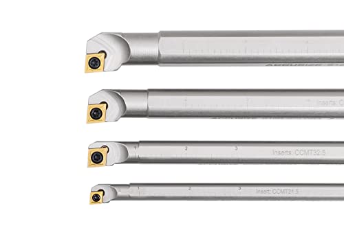 Accusize Industrial Tools 31 Pc Right Hand Sclcr Indexable Boring Bar Set Plus 20 Pc Ccmt Inserts, P252-S410 #TOP3