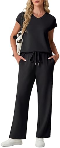 GRECERELLE Trainingsanzug Jogginganzug Damen Sommer Set mit kurzärmligem Loungewear zweiteiliges Outfit für Damen