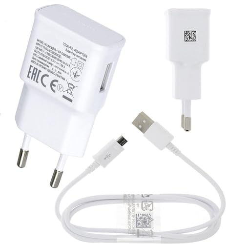 Caricabatterie USB Samsung originale, tipo EP-TA200 o equivalente, 2 Ampere e cavo USB-Micro-USB (1 m).