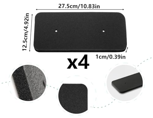 AOYEGIC 4 Stück Trockner Filter Ersatz Kompatibel mit Candy und Kompatibel mit Hoover 40006731,filterschwamm,Schwammfilter,Filtermatte,für Wäschetrockner Wärmepumpentrockner(275 * 125 * 10mm,Schwarz)