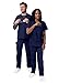 Sivvan Unisex Scrubs - Classic V-Neck Top & Drawstring Pants Scrub Set - S8400 - Navy - L