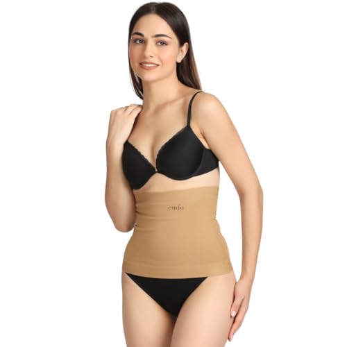 Emio Women's Waist Trainer Corset for Everyday Wear Anti Rolling Tummy Control Body Shaper