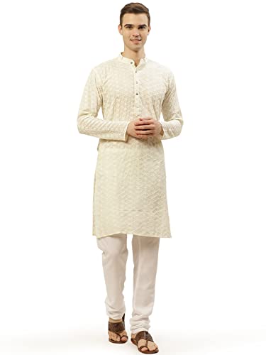 Image of Jompers Men's Embroidered Straight Kurta Pyjama Set.