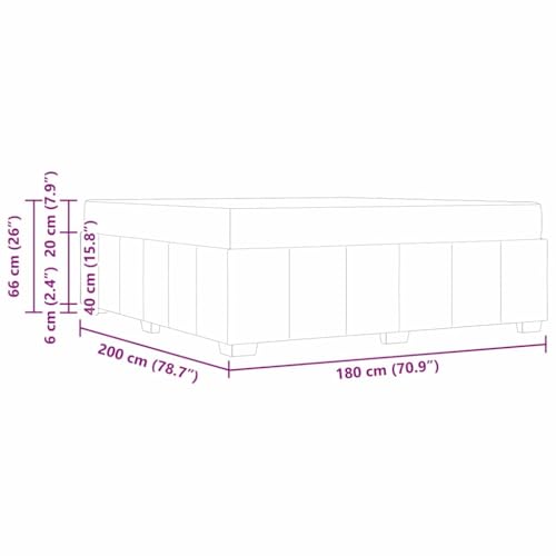 vidaXL Bettrahmen mit Matratze Dunkelgrau 180 x 200 cm Stoff, Schlafzimmermöbel, Moderner Stoffbett, Rechteckig, Robustes Boxspring, Taschenfederkern-Matratzenlösungen