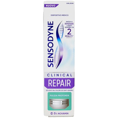 Sensodyne Clinical Repair Pulizia Profonda, Dentifricio per Denti Sensibili, inizia a riparare i Denti Sensibili in 2 minuti*, 75ml Sensodyne Clinical Repair Pulizia Profonda, Dentifricio per Denti Sensibili, inizia a riparare i Denti Sensibili in 2 minuti*, 75ml