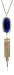 Kendra Scott "Signature" Rayne Gold plated Navy Glass Pendant Necklace, 30" + 2" Extender
