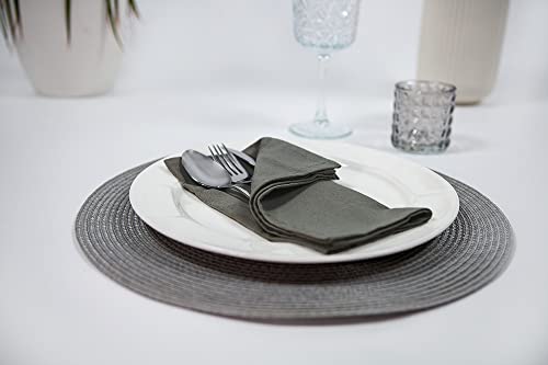 Set de 6 servilletas de Tela Suaves Color Gris Oscuro I 100% algodón orgánico sostenible con certificación Gots I Tamaño 45x45 cm I para Fiestas, Navidad, cenas, decoración de Mesa 2 Set de 6 servilletas de Tela Suaves Color Gris Oscuro I 100% algodón orgánico sostenible con certificación Gots I Tamaño 45x45 cm I para Fiestas, Navidad, cenas, decoración de Mesa