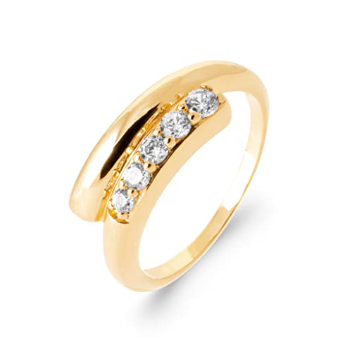 Bague Alliance en Plaqué Or 18 Carats et Zirconium Tata Gisèle
