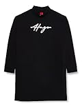 Mock-Neck HUGO Damen Nazomi Sweatshirt-Kleid aus Baumwoll-Terry mit handgeschriebenem Logo Schwarz M