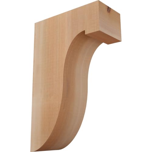 Ekena Millwork COR04X08X12DEL00SWR 3 1/2"W x 8"D x 12"H Del Monte Smooth Corbel, Western Red Cedar