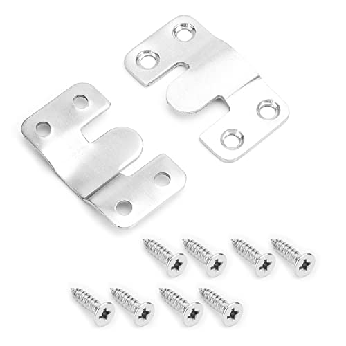 Image of Nails for Hanging Pictures,Picture Hooks 20PCS Flush Mount Bracket 1.69 inch x 0.75 inch Interlocking Photo Frame Hook Stainless Steel Wall Mount Clip Hook for Picture Display Art Gallery Wall Mount Hardware