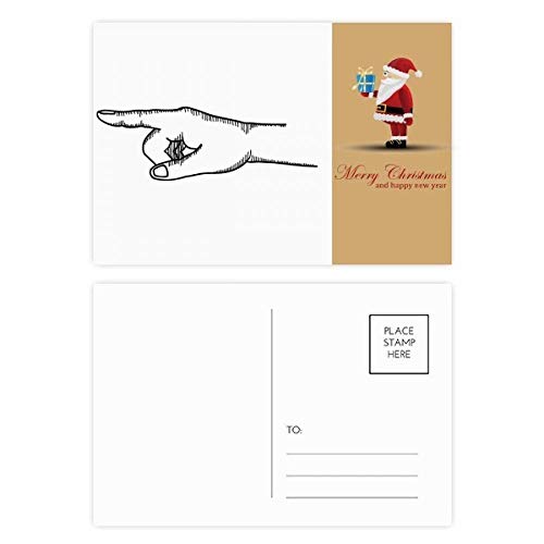 Cartes postales à dessin de ligne Père Noël lot de 20 pour cadeaux de Noël