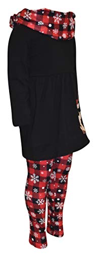 Image of Unique Baby Girls Kids Toddler 3pc Outfit Set Long Sleeve Soft Knit Tunic Top Leggings and Scarf