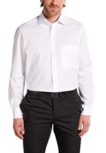 Preisvergleich Produktbild Herren Hemd "Comfort Fit" Langarm Kent, weiss, 46 (18)